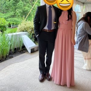 ❌sold❌David’s bridal ballet pink halter neck bridesmaid size 0 altered length